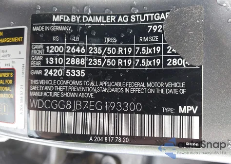 2014 Mercedes-Benz Glk 350 4Matic z USA, uszkodzony, nr VIN WDCGG8JB7EG193300